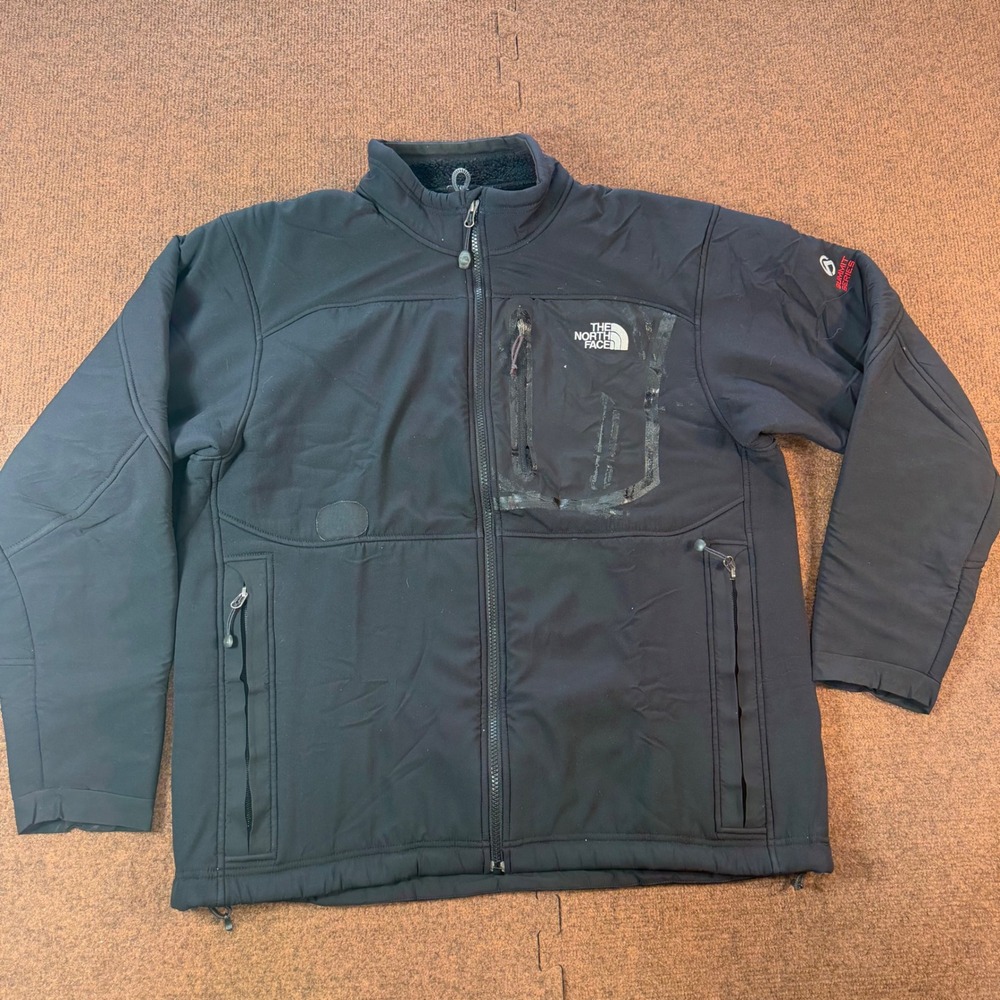The North Face Summit Series Mens Black Softshell Fleece Lined Jacket Large